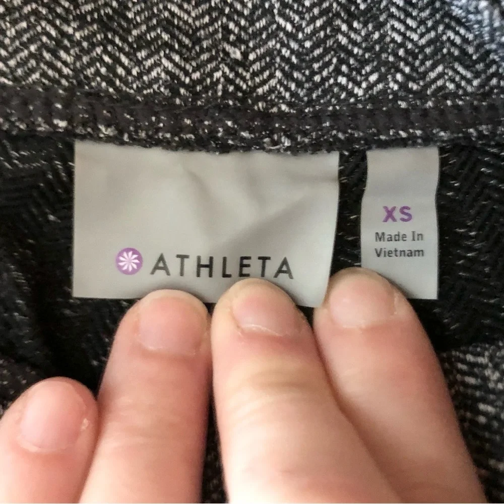 Athleta Pocket Leggings Chevron Herringbone Gray Women's Size XS - Picture 10 of 12